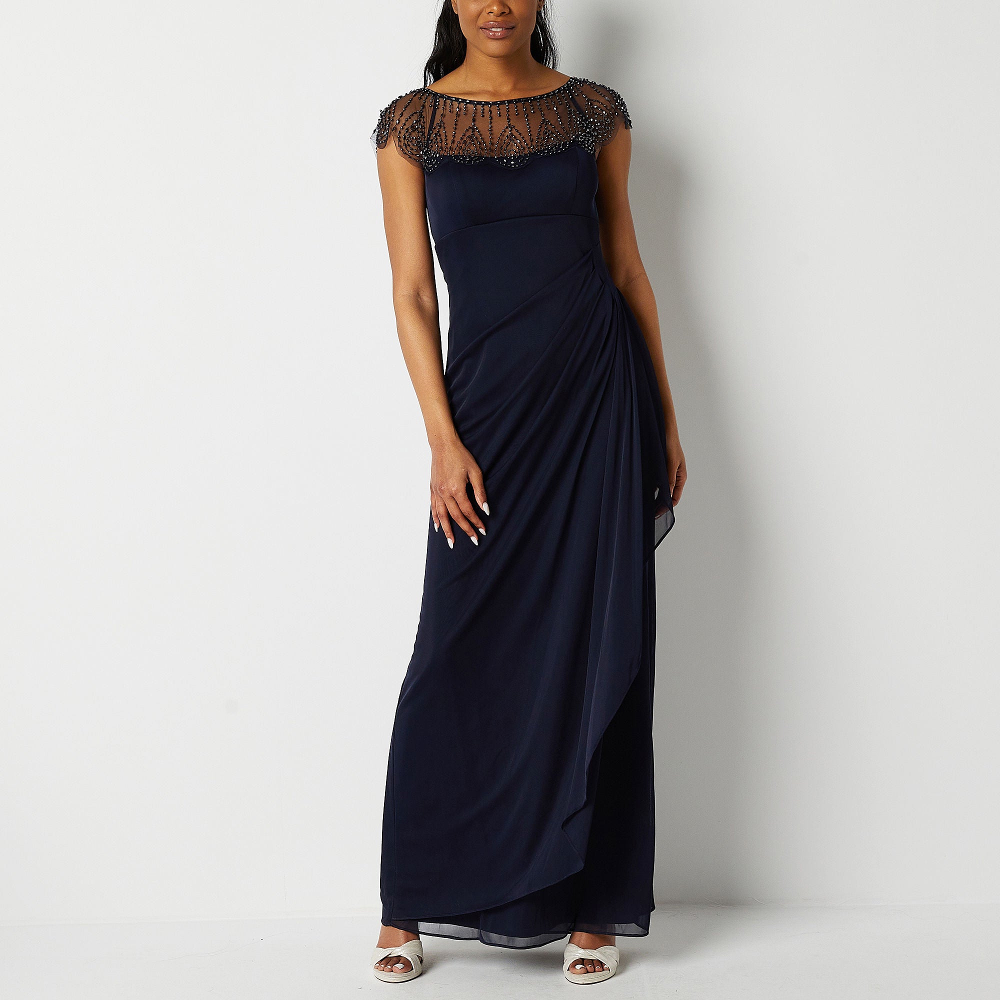 Dj Jaz Sleeveless Embellished Evening Gown - NAVY 10