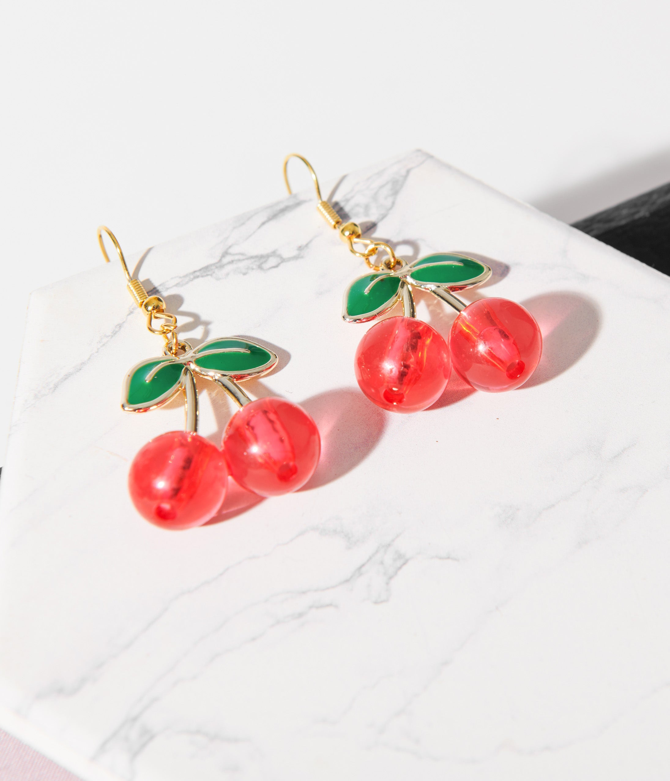 Red Acrylic Cherry Earrings