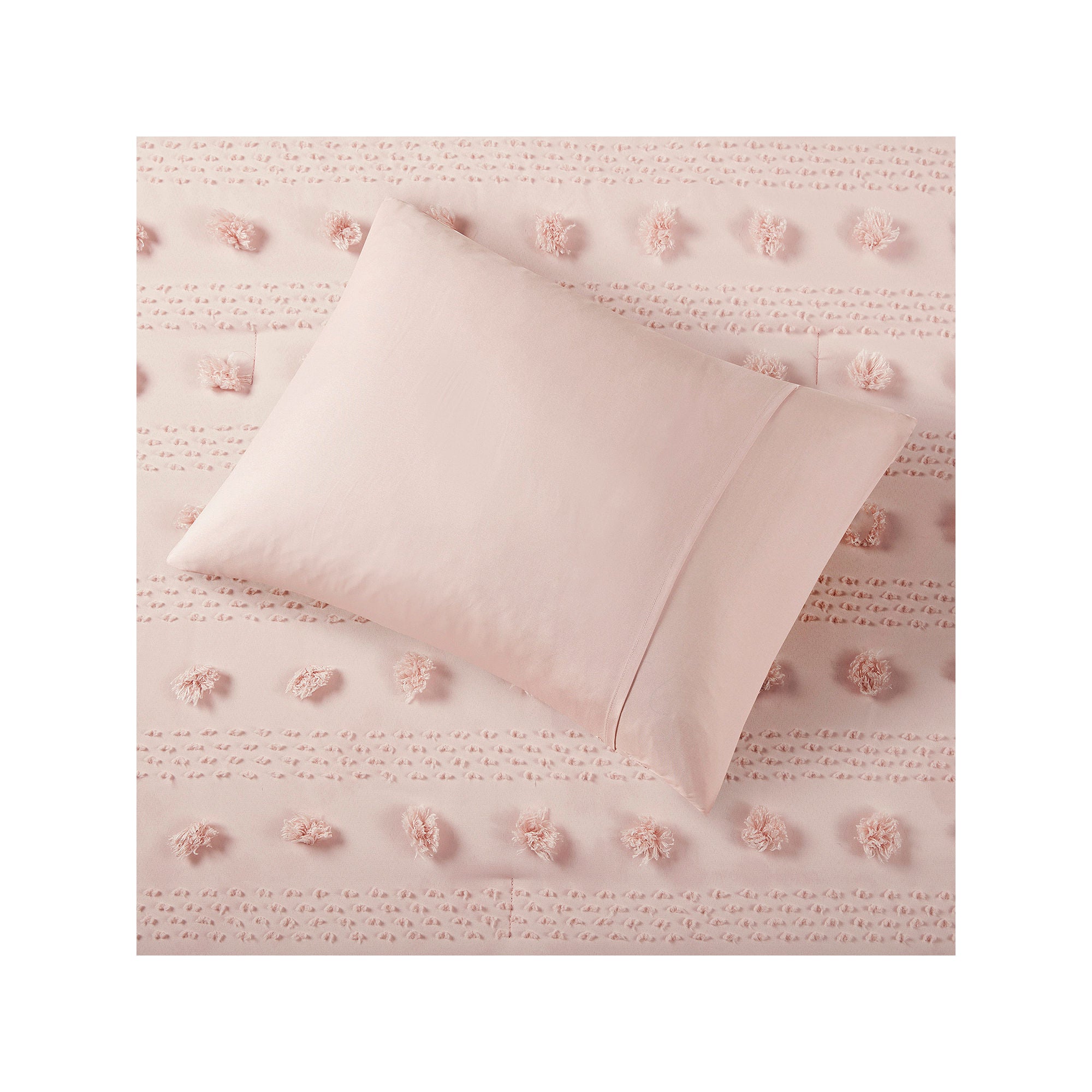 Intelligent Design Vera Clip Jacquard Comforter Set With Sham - Pink