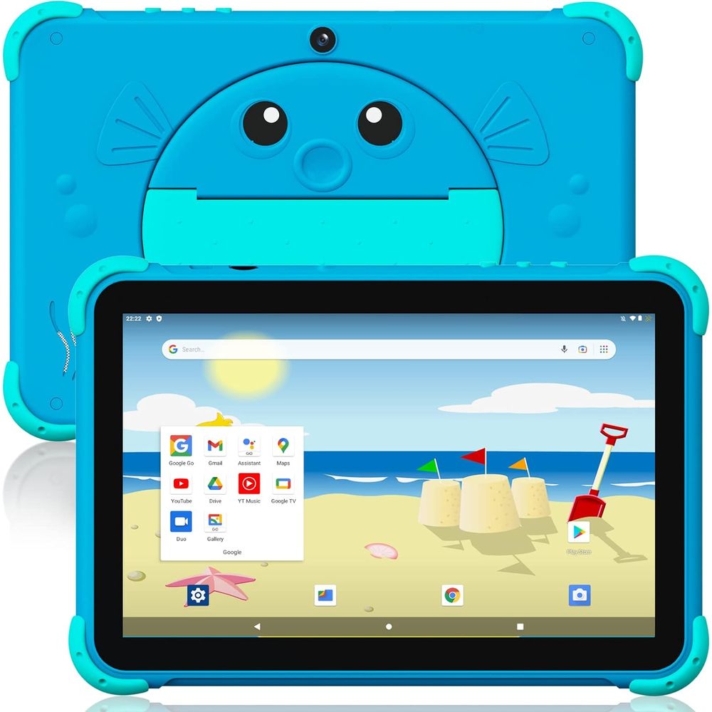 YINOCHE Y101 10'' 2GB RAM 32GB ROM 1.6 GHz Quad-Core Processor Kids Tablet with Case, Blue