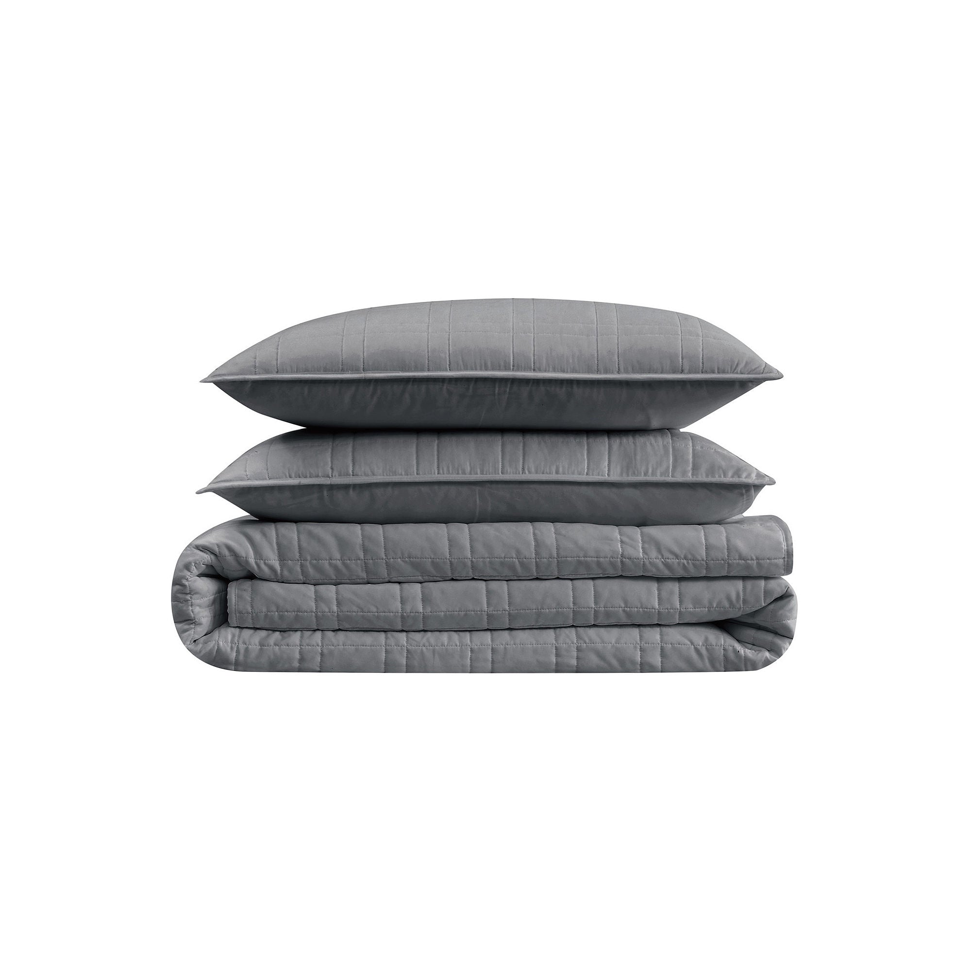 Cannon Heritage Solid Quilt Set - Gray