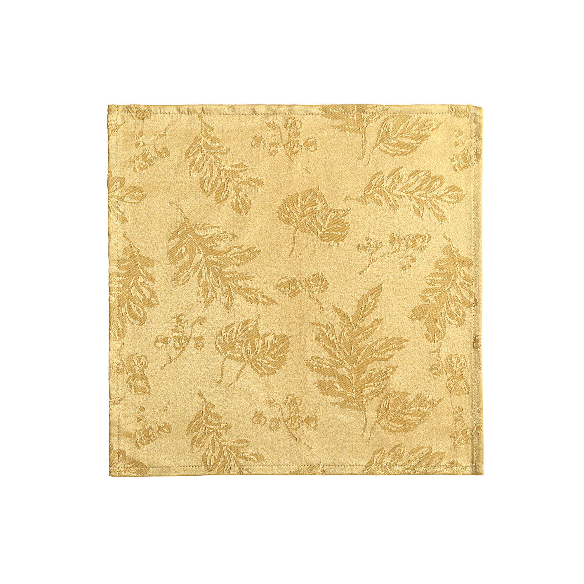 Elrene Home Fashions Elegant Woven Leaves Set 8-Pc. Napkins - GOLD ONE SIZE