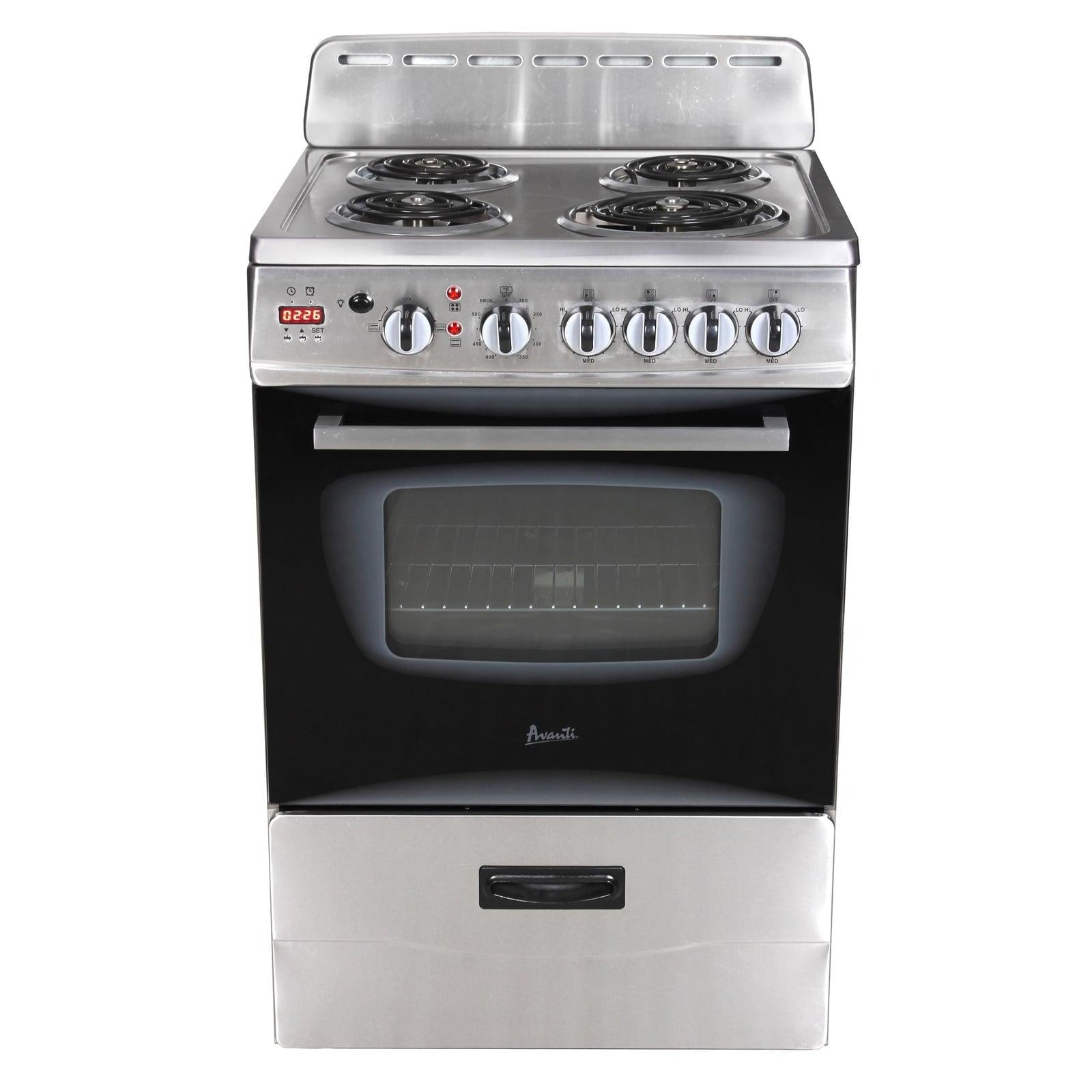 Avanti ERU240P3S 24 Inch Electric Freestanding Range, Stainless Steel