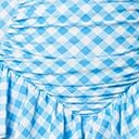 Unique Vintage Plus Size Blue Gingham Buckle Swim Top