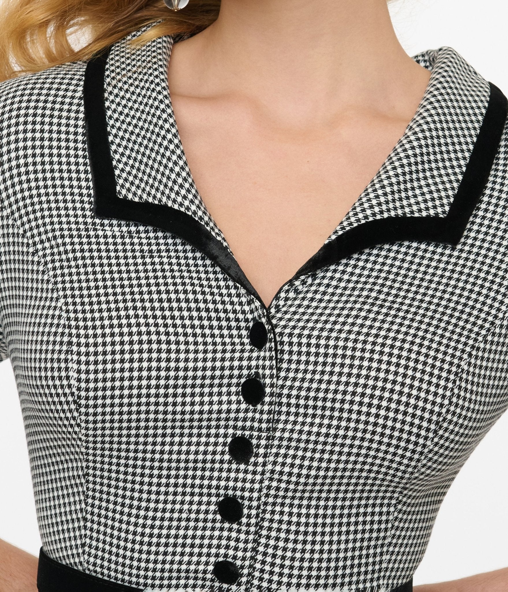 Hell Bunny 1950s Black & White Houndstooth Swing Dress