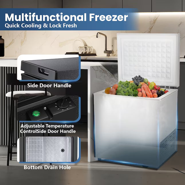 COWSAR D5850-WHITE 1.8-cu ft Garage Ready Manual Defrost Chest Freezer (White)