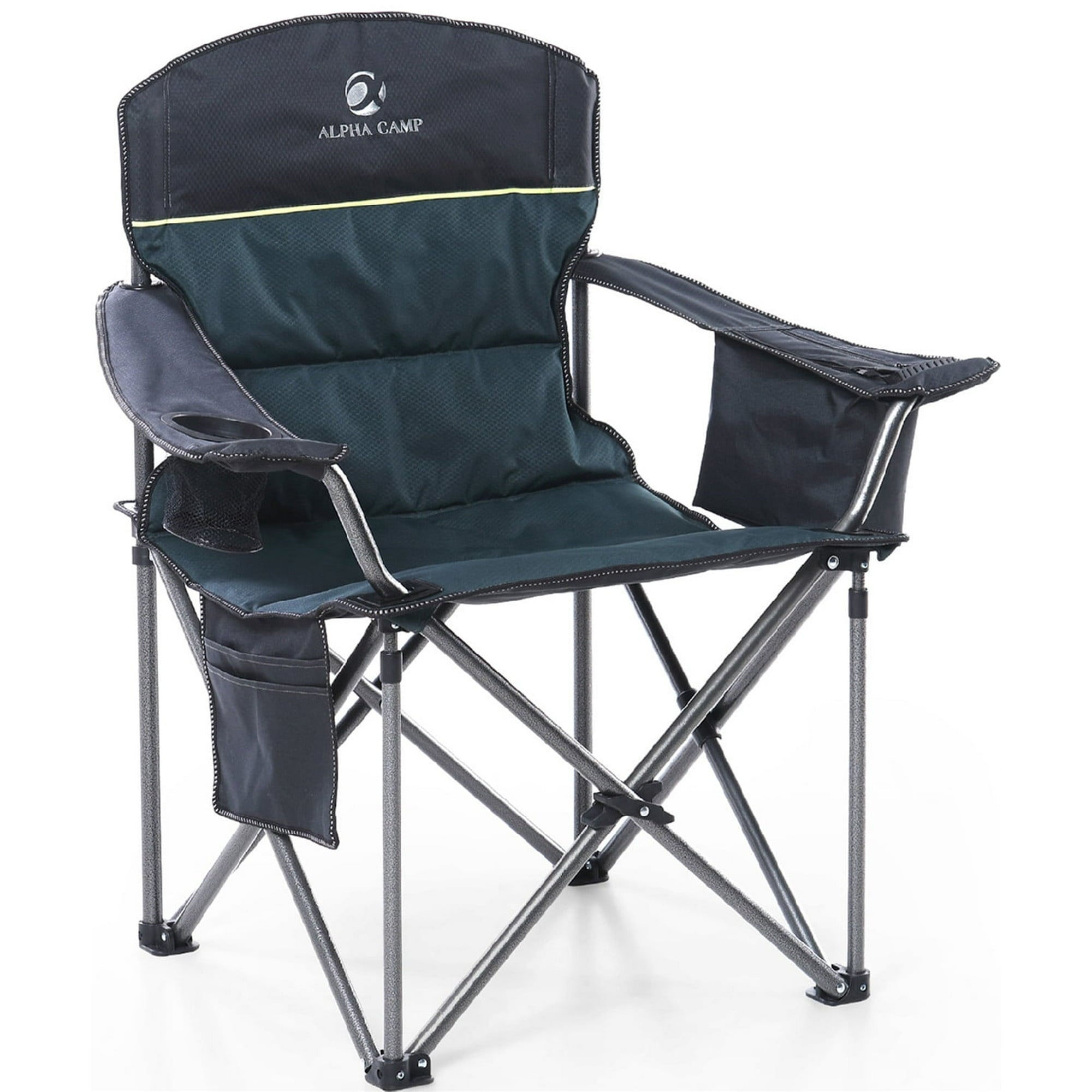 ALPHA CAMP E01CC402-GN Oversized Folding Camping Chair, Green