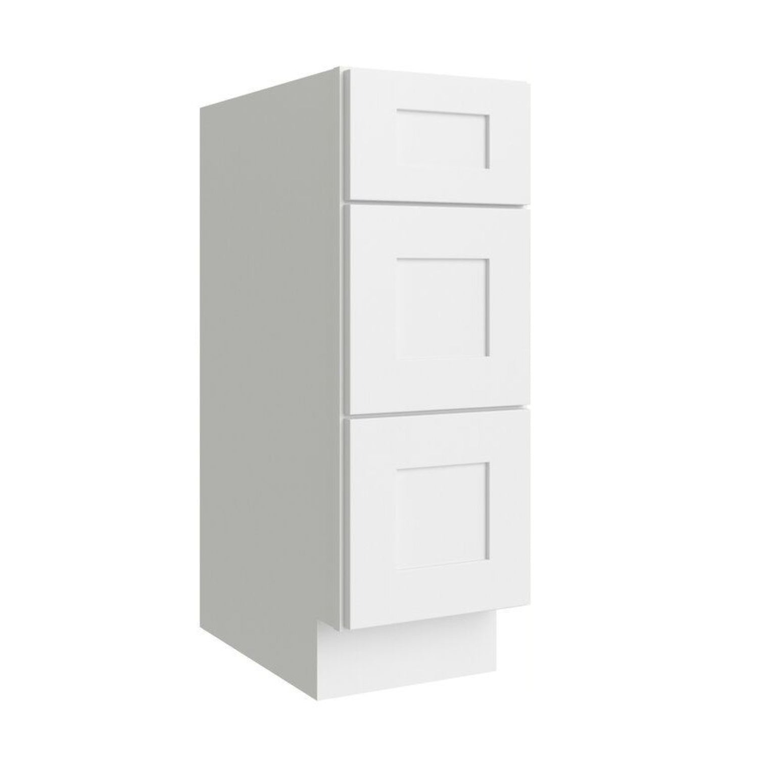 Royal Cabinets 80-8204-0-1610 White Vanity Drawer Base 34 1/2 H x 12 W x 21 D w/ 3 Drawers