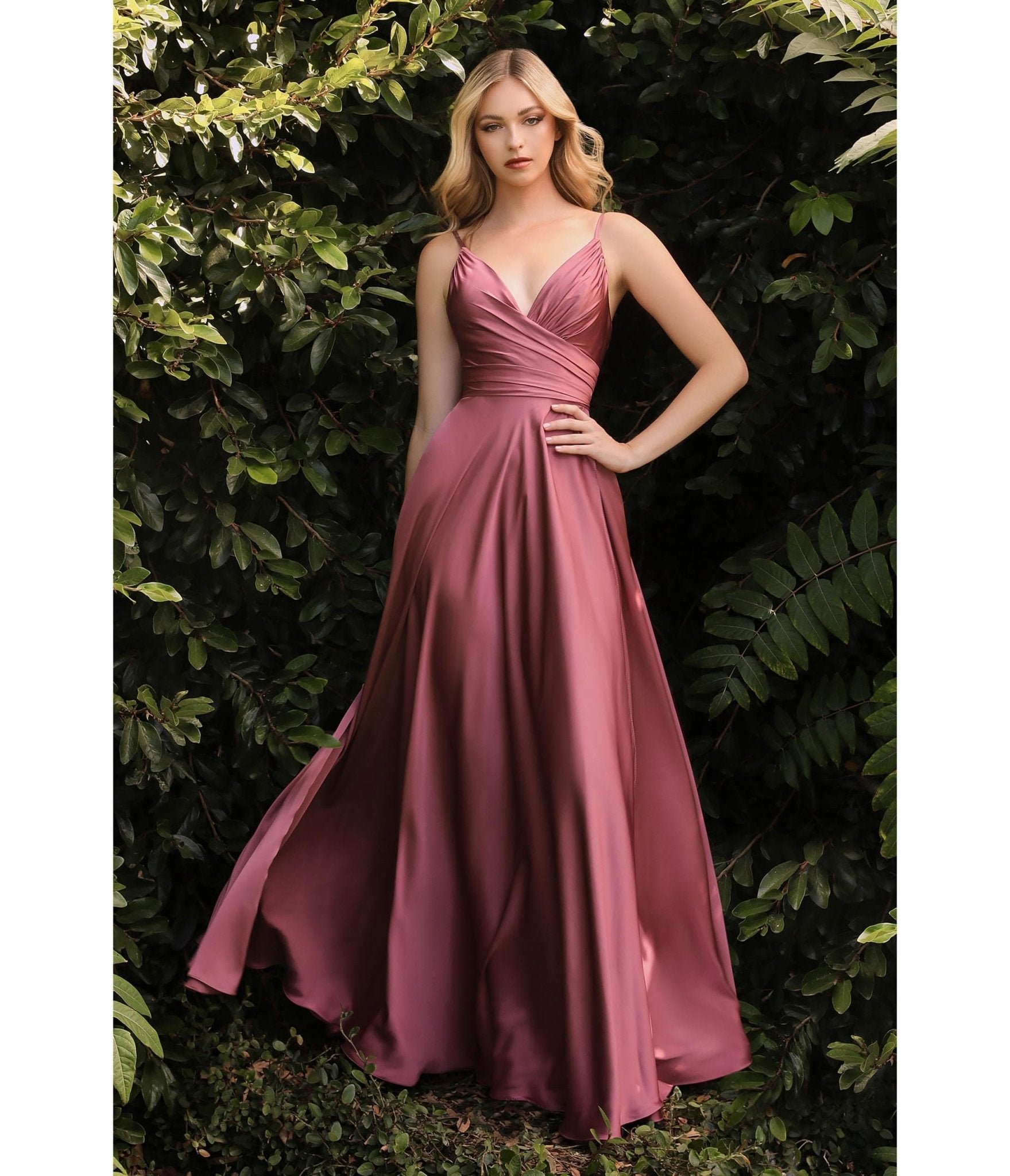 Ladivine by Cinderella Divine Mauve Rose Sweetheart Satin Enchanted Bridesmaid Dress