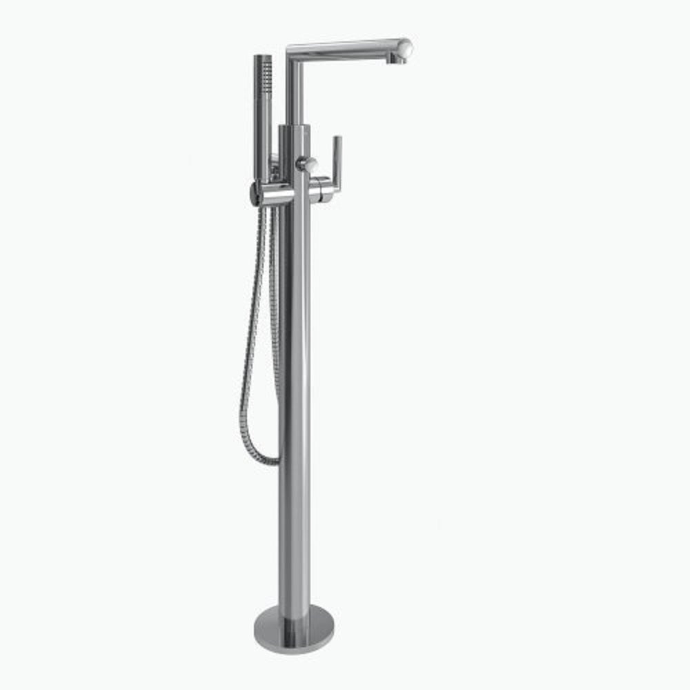 Moen S93005 Arris Floor Mounted One-Handle Tub Filler with Hand Shower and Tub Risers, Chrome