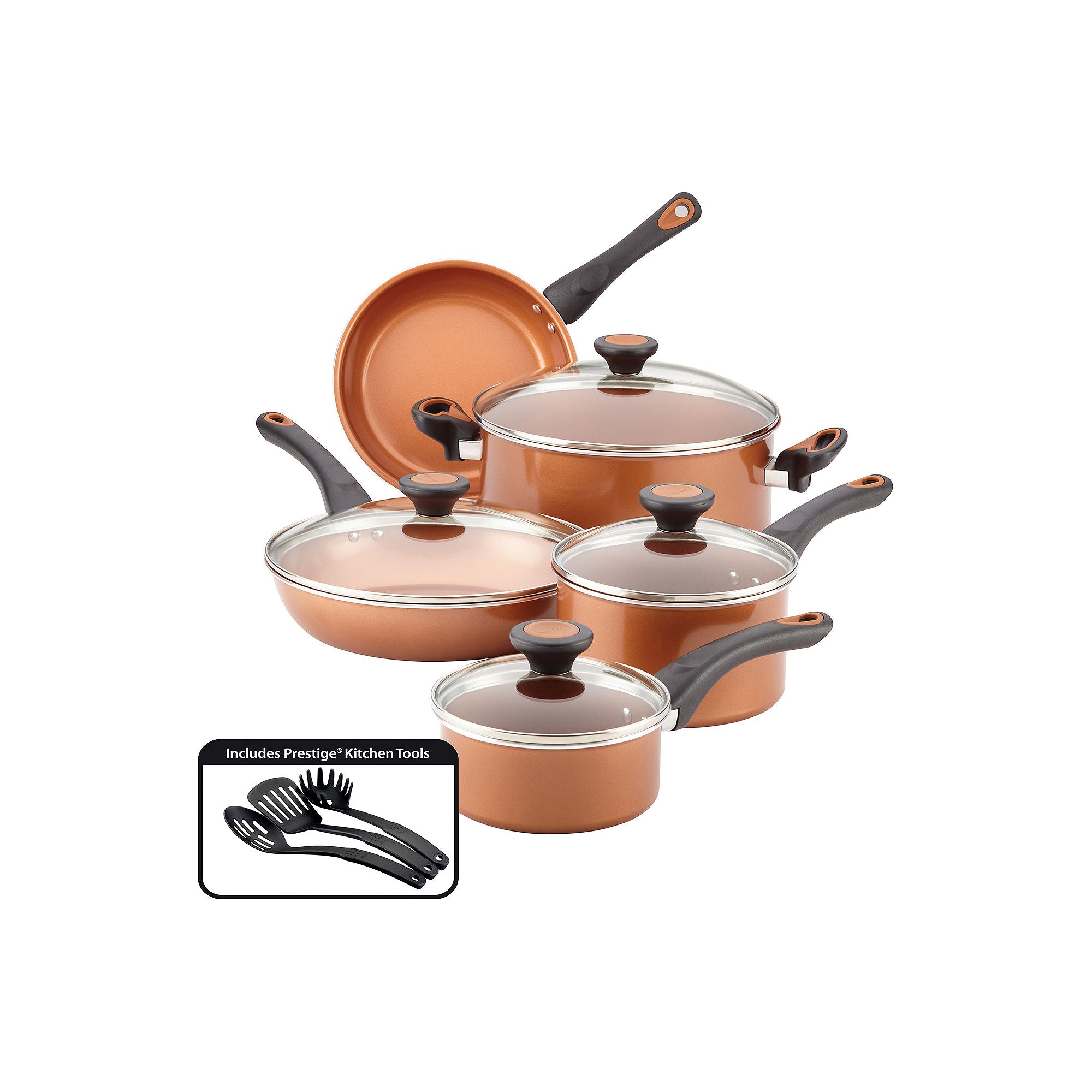 Farberware Glide 12-pc. Ceramic Non-Stick Cookware Set Copper