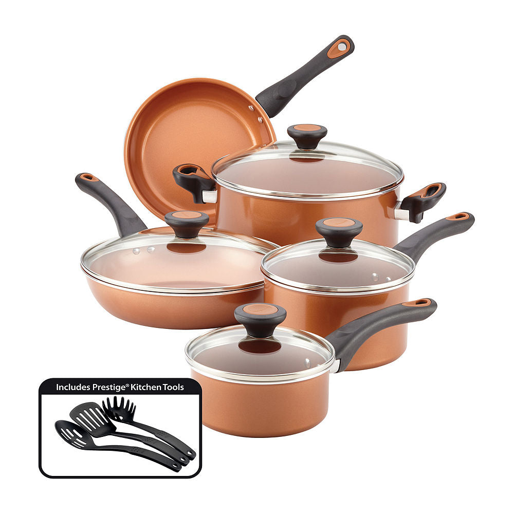 Farberware Glide 12-pc. Ceramic Non-Stick Cookware Set Copper