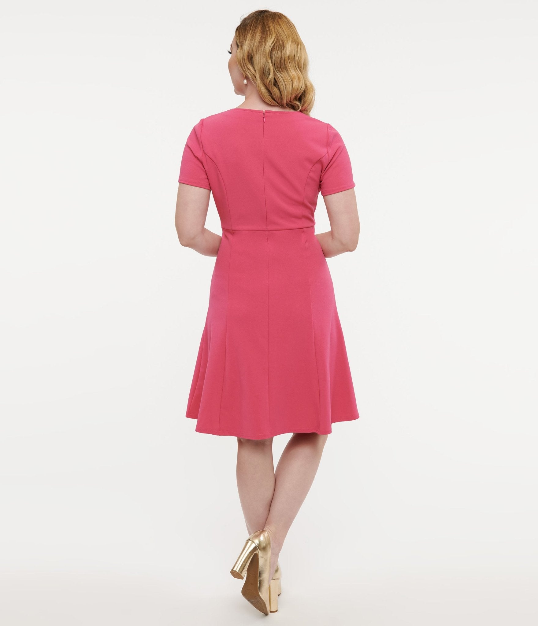 1940s Hot Pink Swing Dress