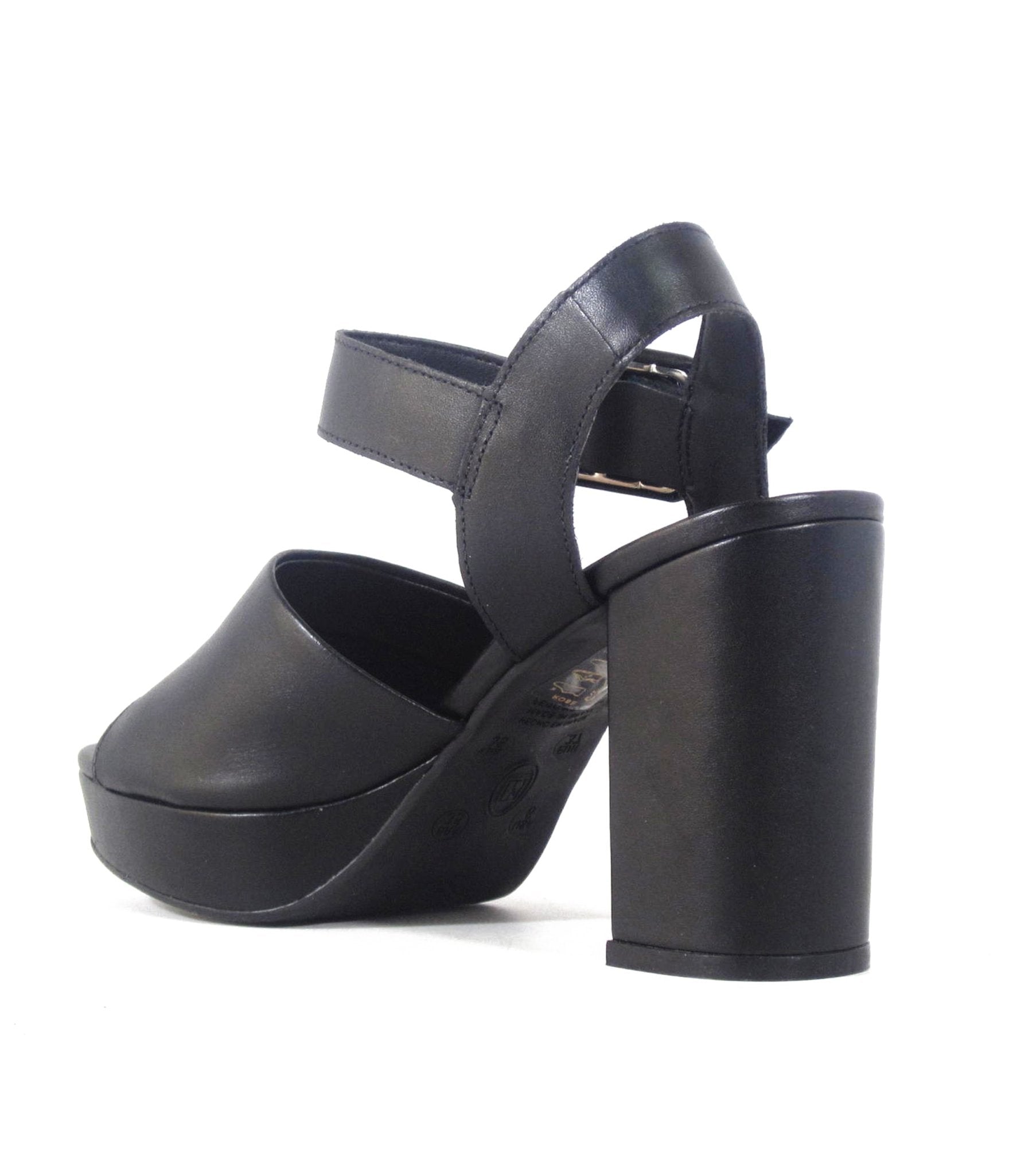 Chelsea Crew 1970s Black Chunky Platform Rose Heels