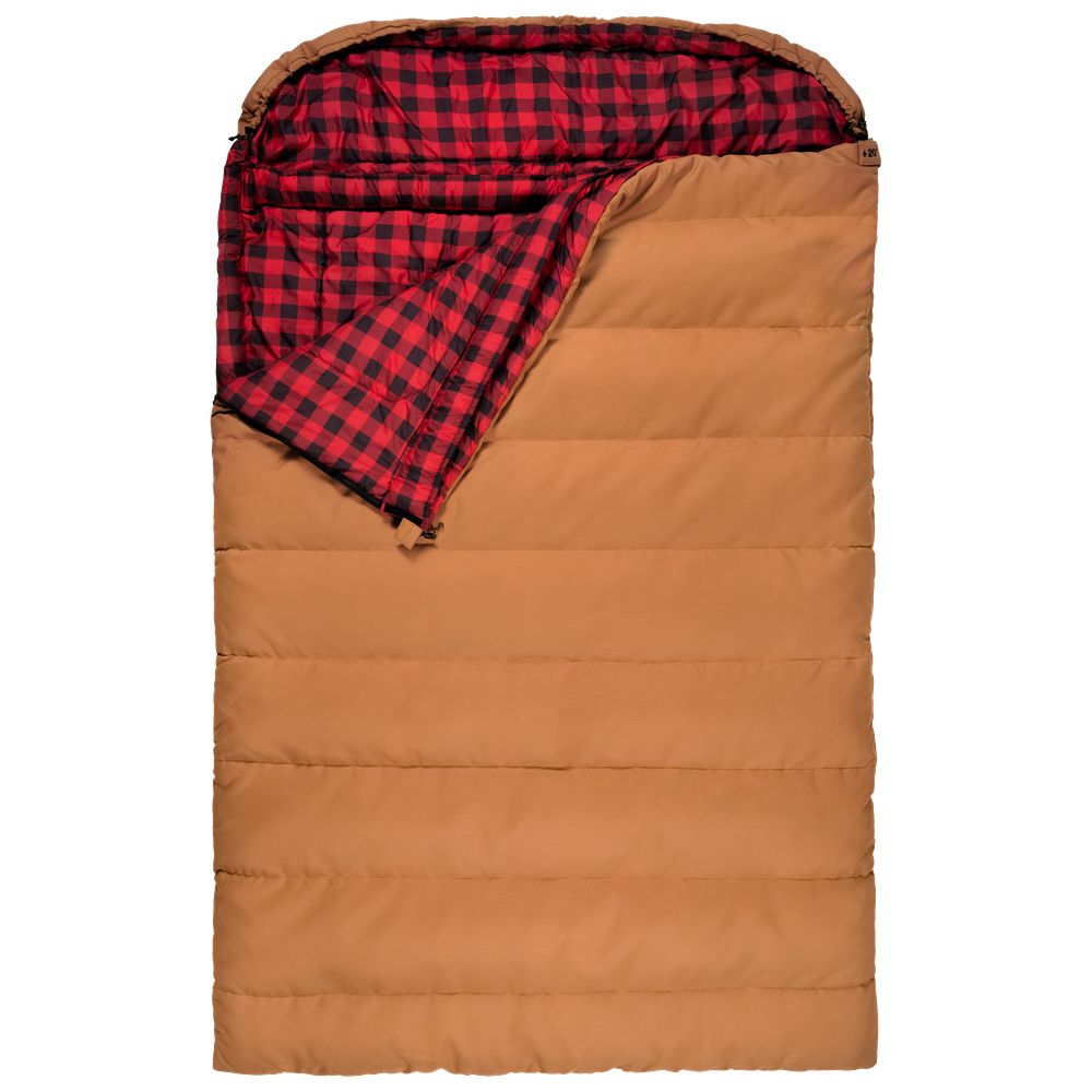 TETON Sports 10061 Sports Bridger 20 F Canvas Mammoth Double Sleeping Bag - Pecan/Fox