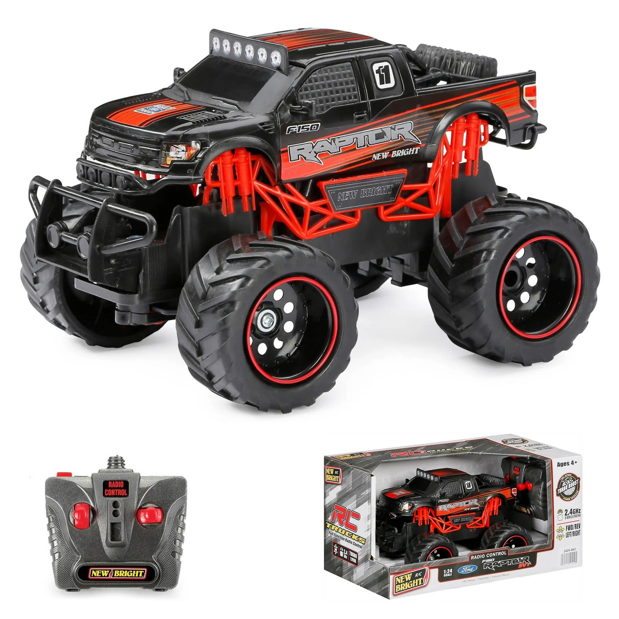 New Bright 2424-4K2 RC 1:24 Scale Remote Control Truck Raptor 2.4GHz