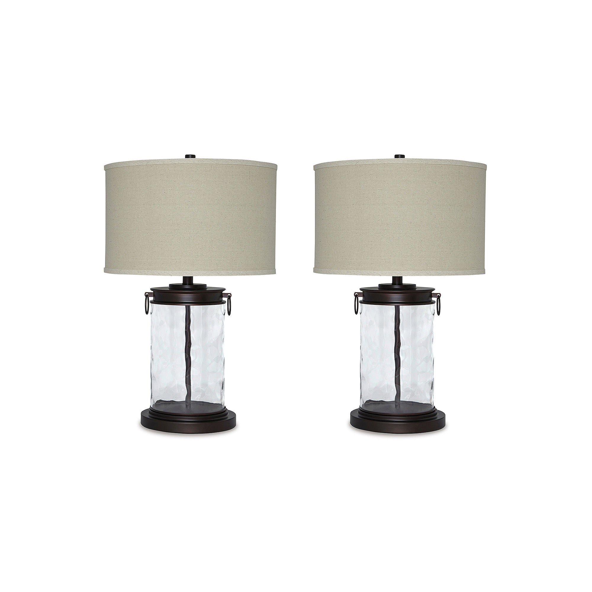 Signature Design By Ashley Tailynn Glass Table Lamp - CLEAR BRONZE FINISH ONE SIZE