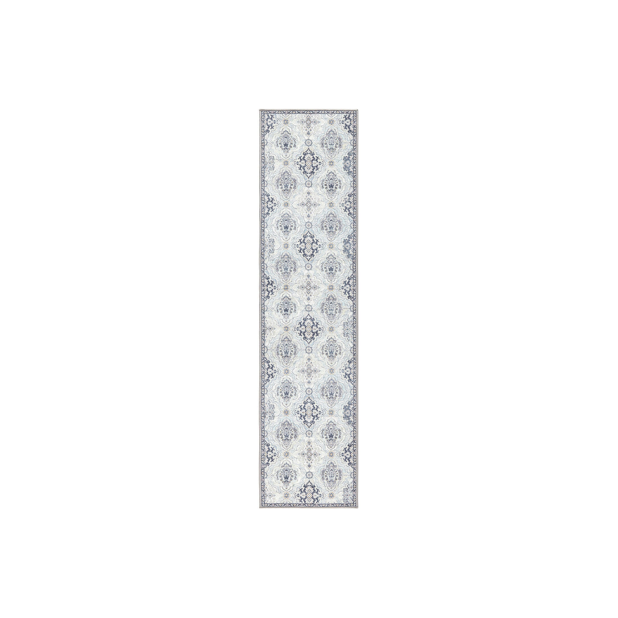 Town And Country Avani Floral Washable 19 X 78 Indoor Rectangular Runner - GRAY ONE SIZE