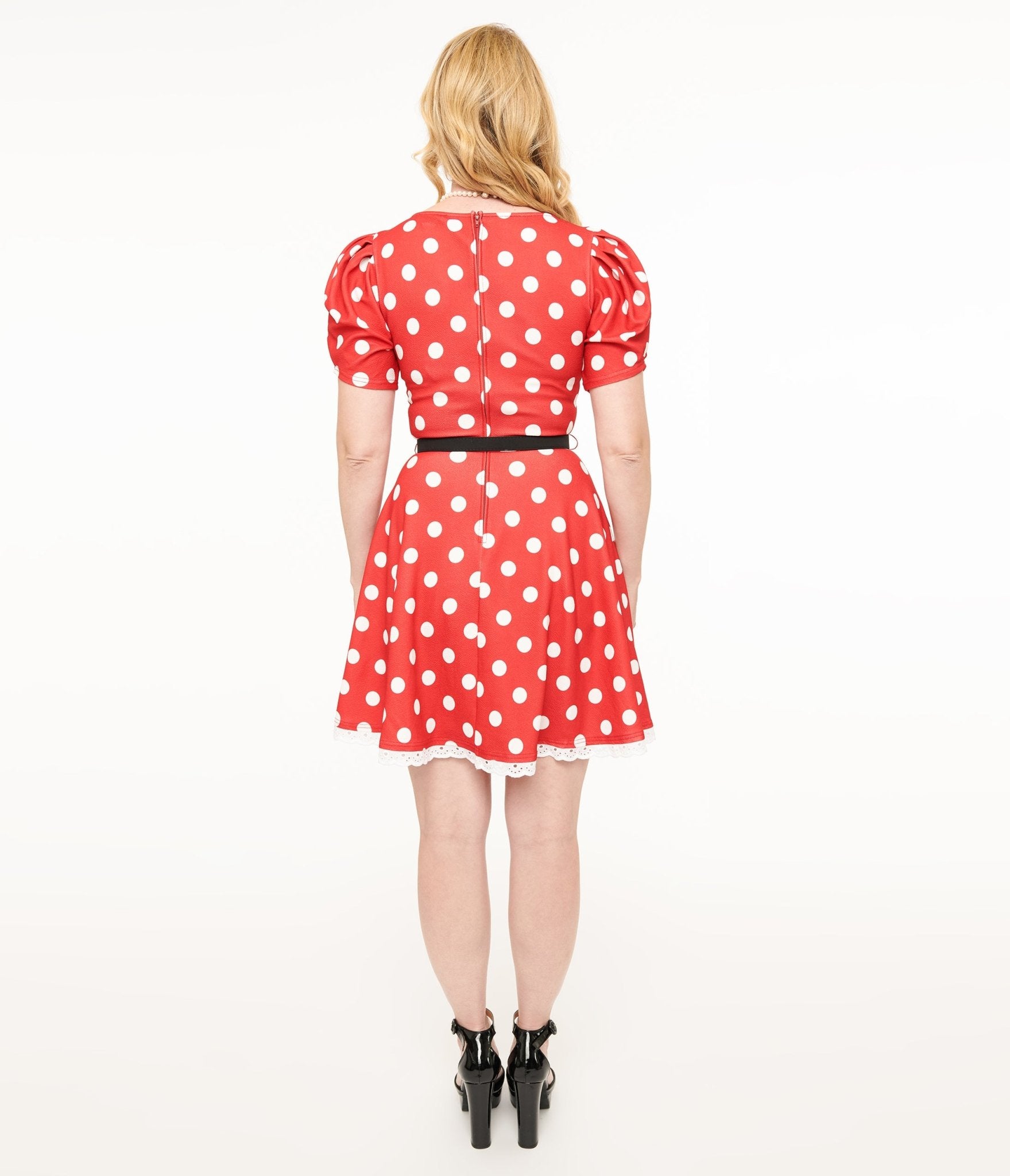 Disney Mickey & Friends Collection by Smak Parlour Red & White Polka Dot Minnie Mouse Flare Dress