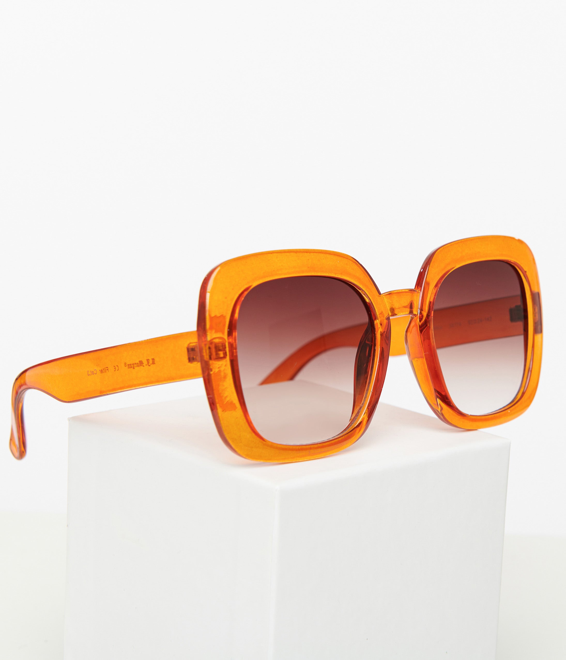 1970s Rust Orange Square Sunglasses