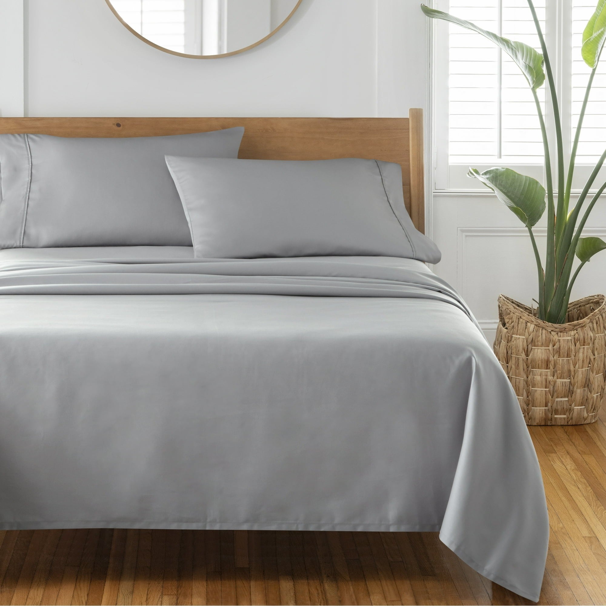 Better Homes & Gardens BH8428037908-98 4 Piece 300 TC Sateen Bed Sheet Set, Full Soft Silver