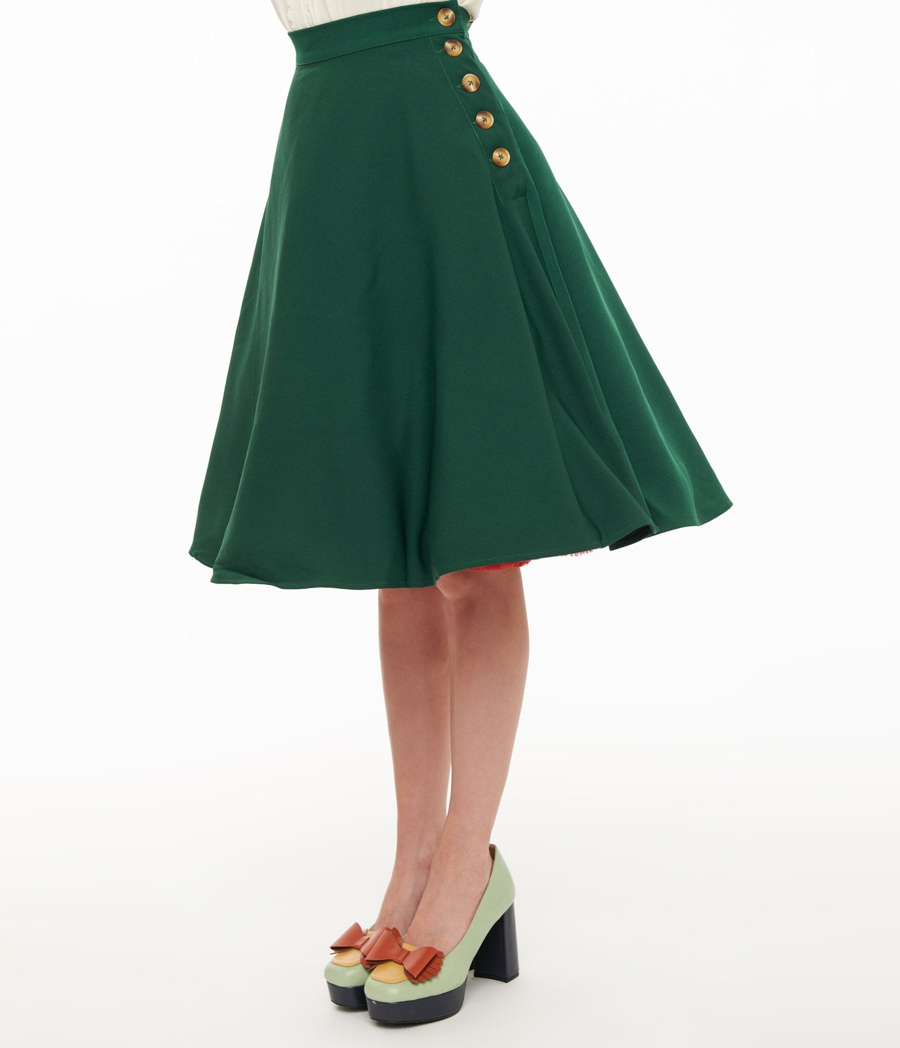 Hell Bunny 1950s Green Ravenwood Swing Skirt