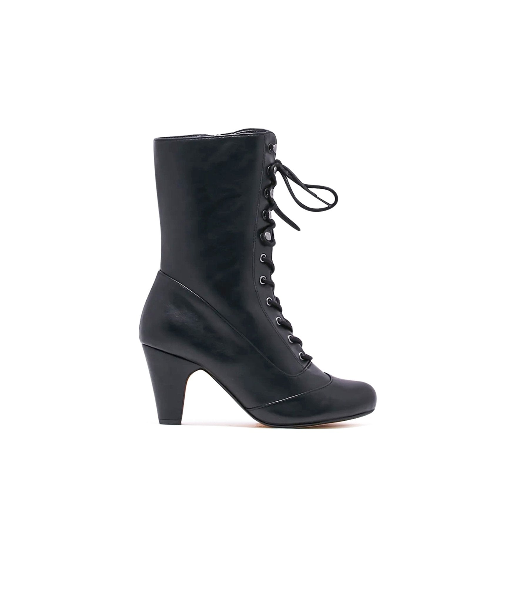 Chelsea Crew Black Leatherette Victorian Claire Boots