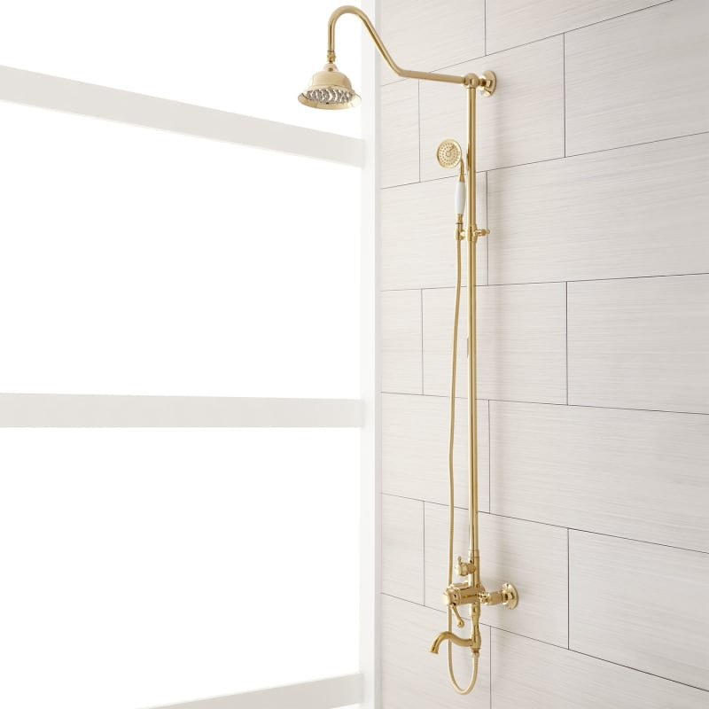 Signature Hardware 424432 Alliston Pressure Balanced Shower System with Shower Head, Hand Shower , Polished Brass