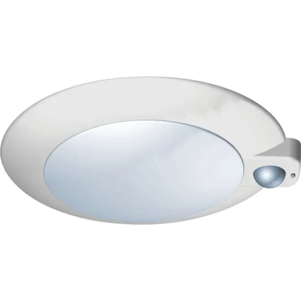 Liteco FD384-LE900W-WFM White Ceiling Fixture w/Frost Diffuser & Motion Sensor