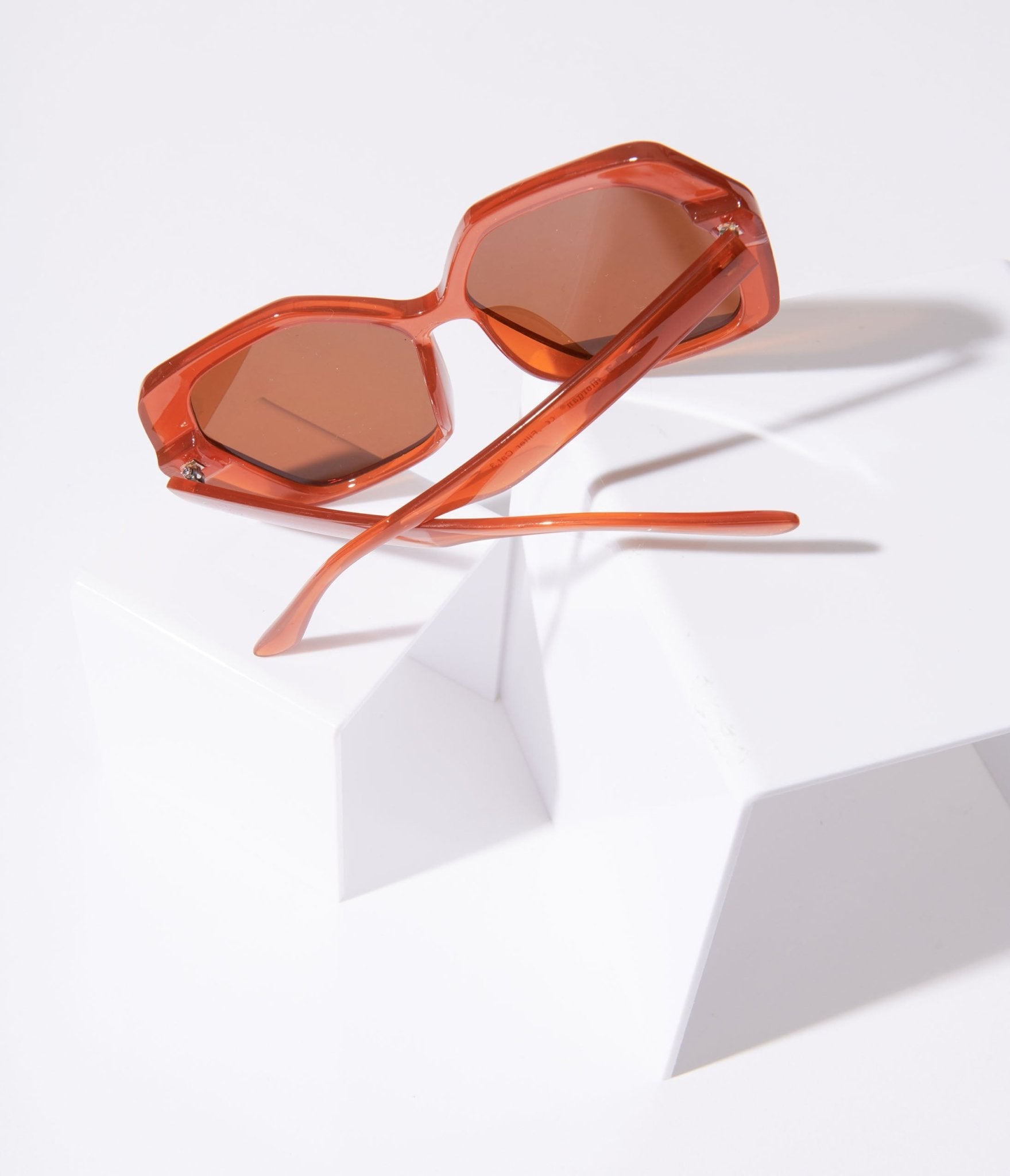 1970s Rust & Brown Tint Geometric Sunglasses