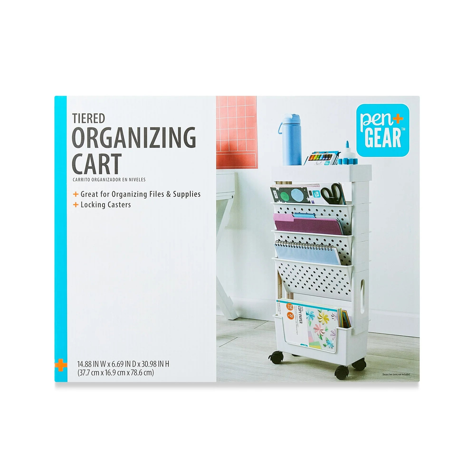 Pen & Gear RBCWTE 5-Tier Movable Organization & Storage Cart, White