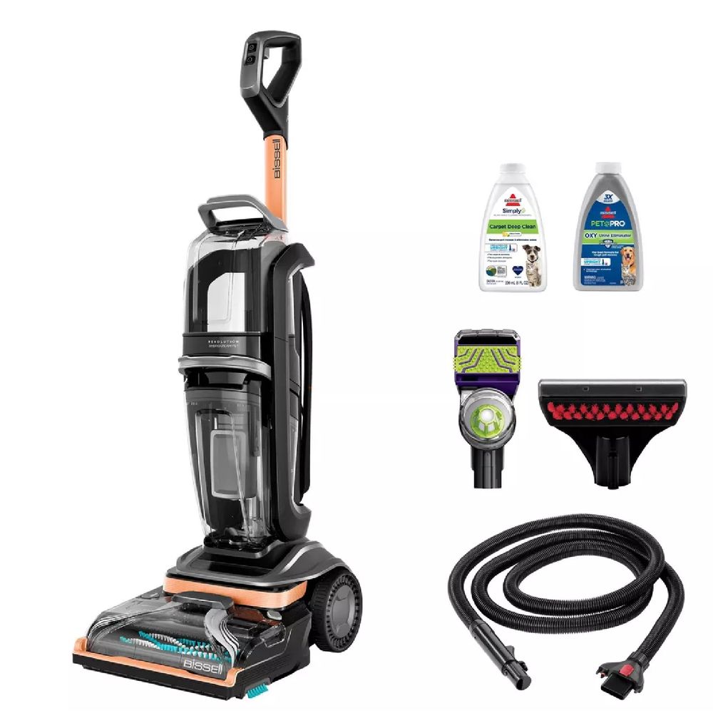 BISSELL 3424 Revolution Hydrosteam Pet Corded Upright Deep Cleaner - Titanium/Copper Harbor