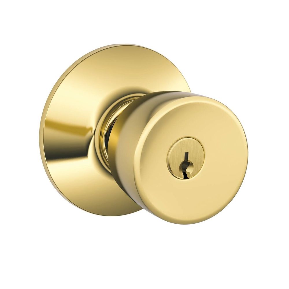 Schlage BEL505KA4 F51A Keyed Entry Knob, Zinc, Brass