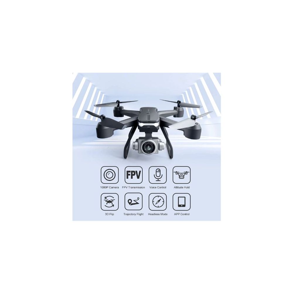 4DRC 4D-V14 V14 Drone with 1080P HD Camera Live Video 120 degress Wide-Angle Wifi Altitude Hold, 3D Flip 2 Batteries Black