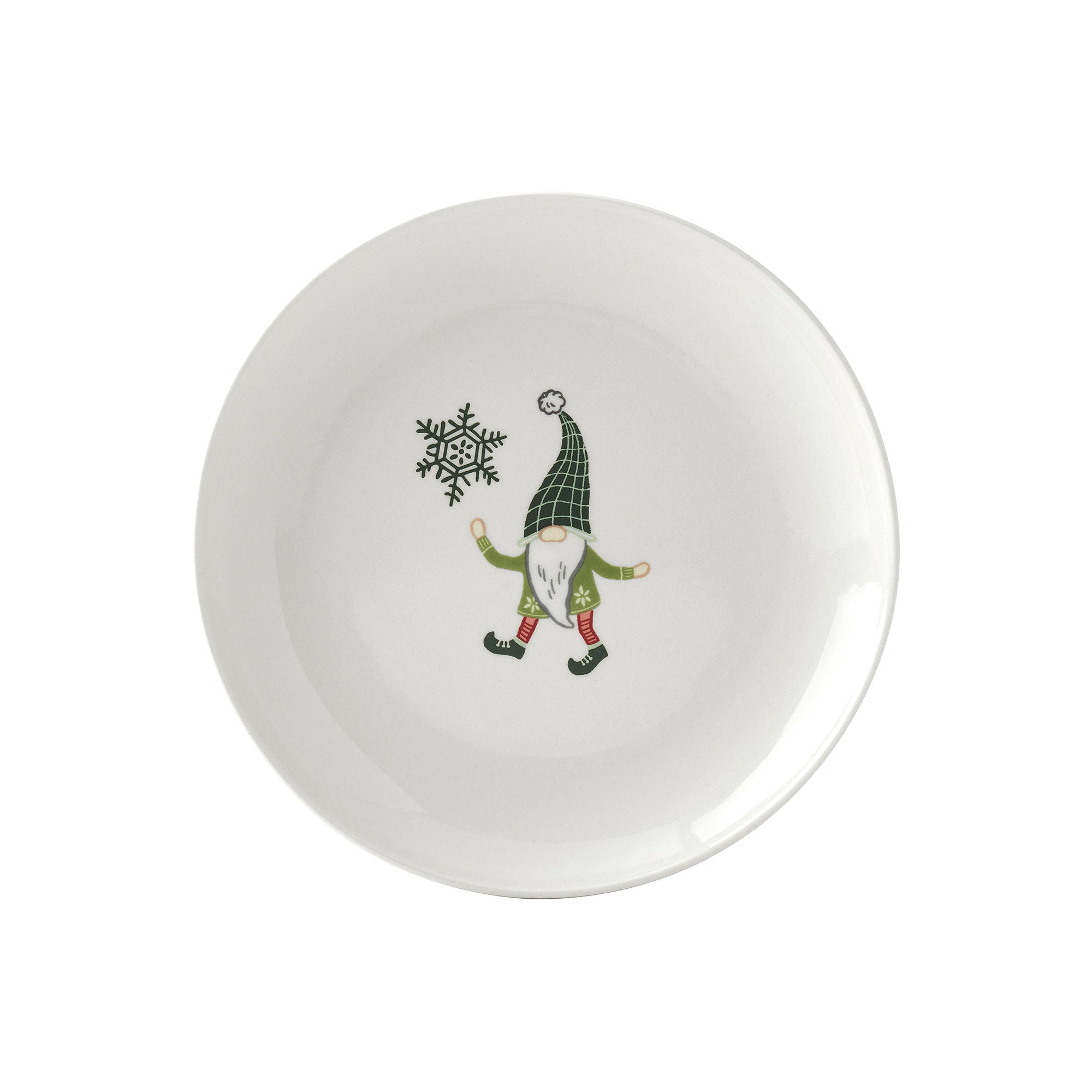 Tabletops Unlimited Gnomes 4-Pc. Stoneware Salad Plate - WHITE ONE SIZE