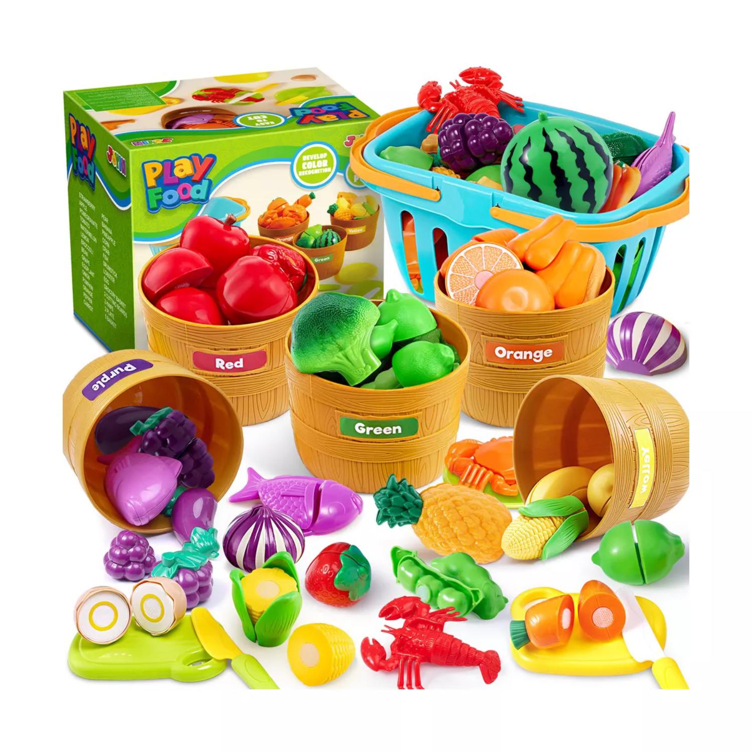 Syncfun Play Food Set for Kids Kitchen Color Sorting Toy