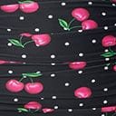 Unique Vintage Black & Hot Pink Cherry Pin Dot Monroe Swim Top