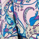 Smak Parlour Blue & Purple Psychedelic Floral Belva Crop Blouse