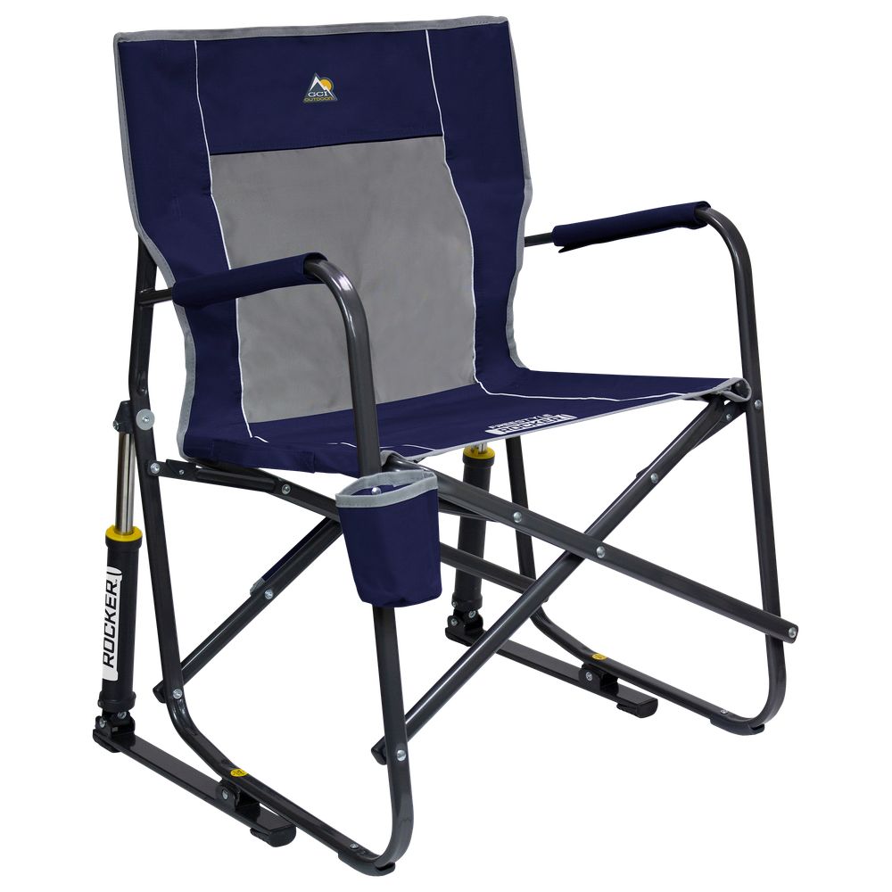 GCI Outdoor 37060 Freestyle Rocker Foldable Rocking Camp Chair, Indigo