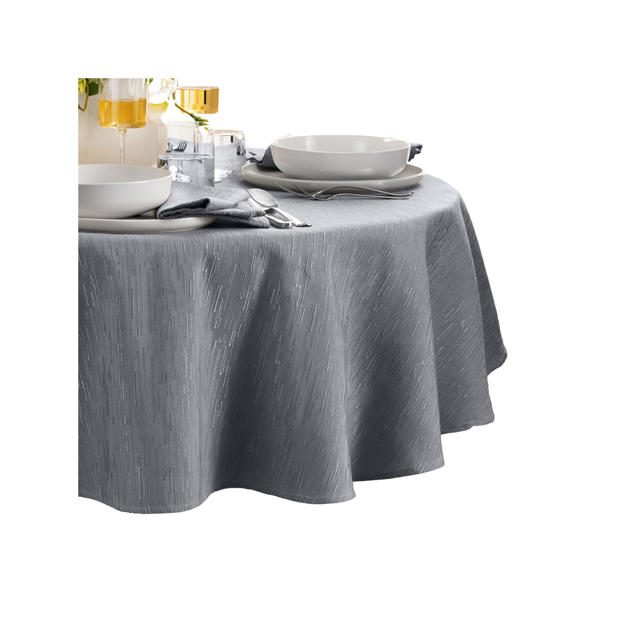 Elrene Home Fashions Water & Stain Resistant Continental Tablecloth - GRAY ONE SIZE