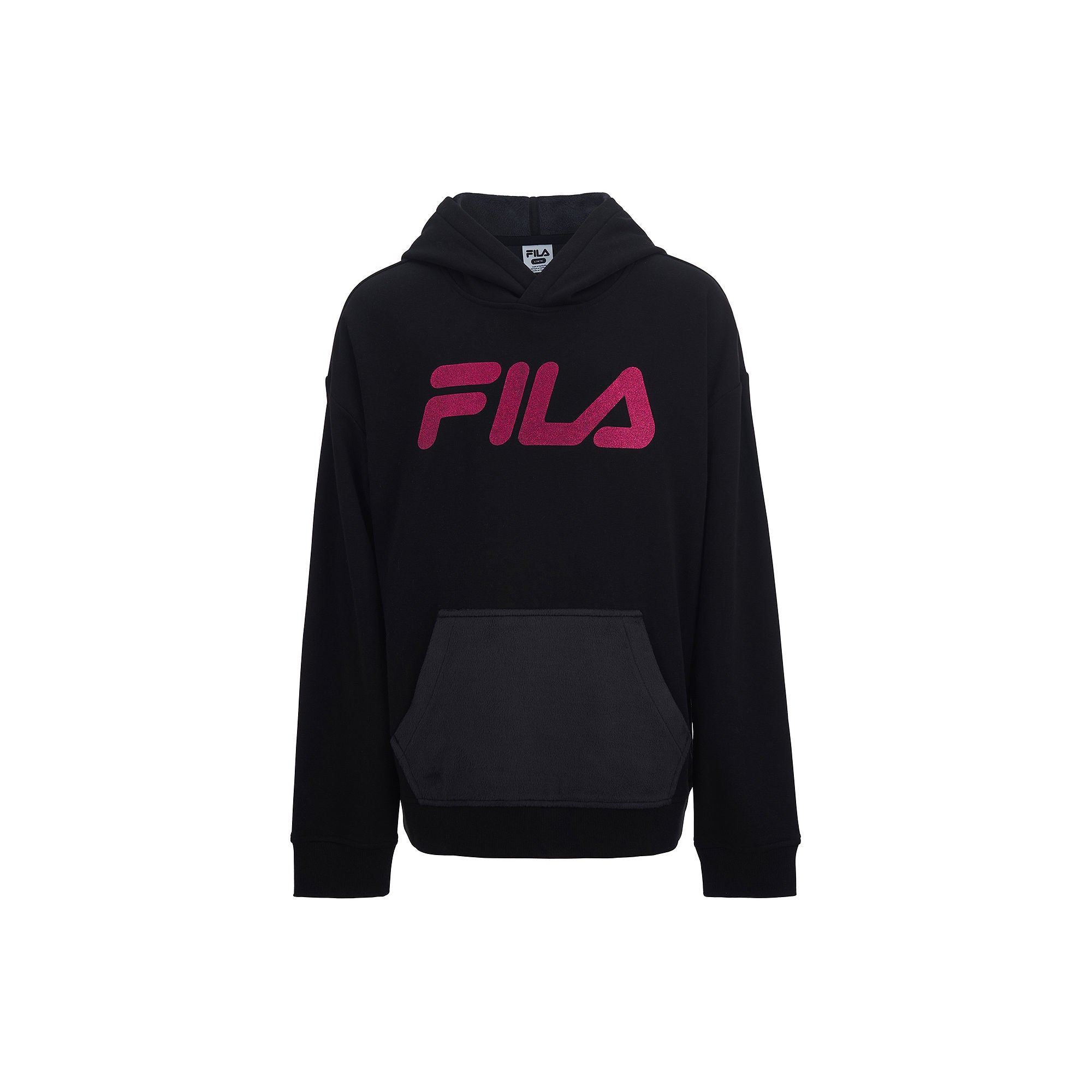 Fila Big Girls Fleece Hoodie - Black Medium (10-12)