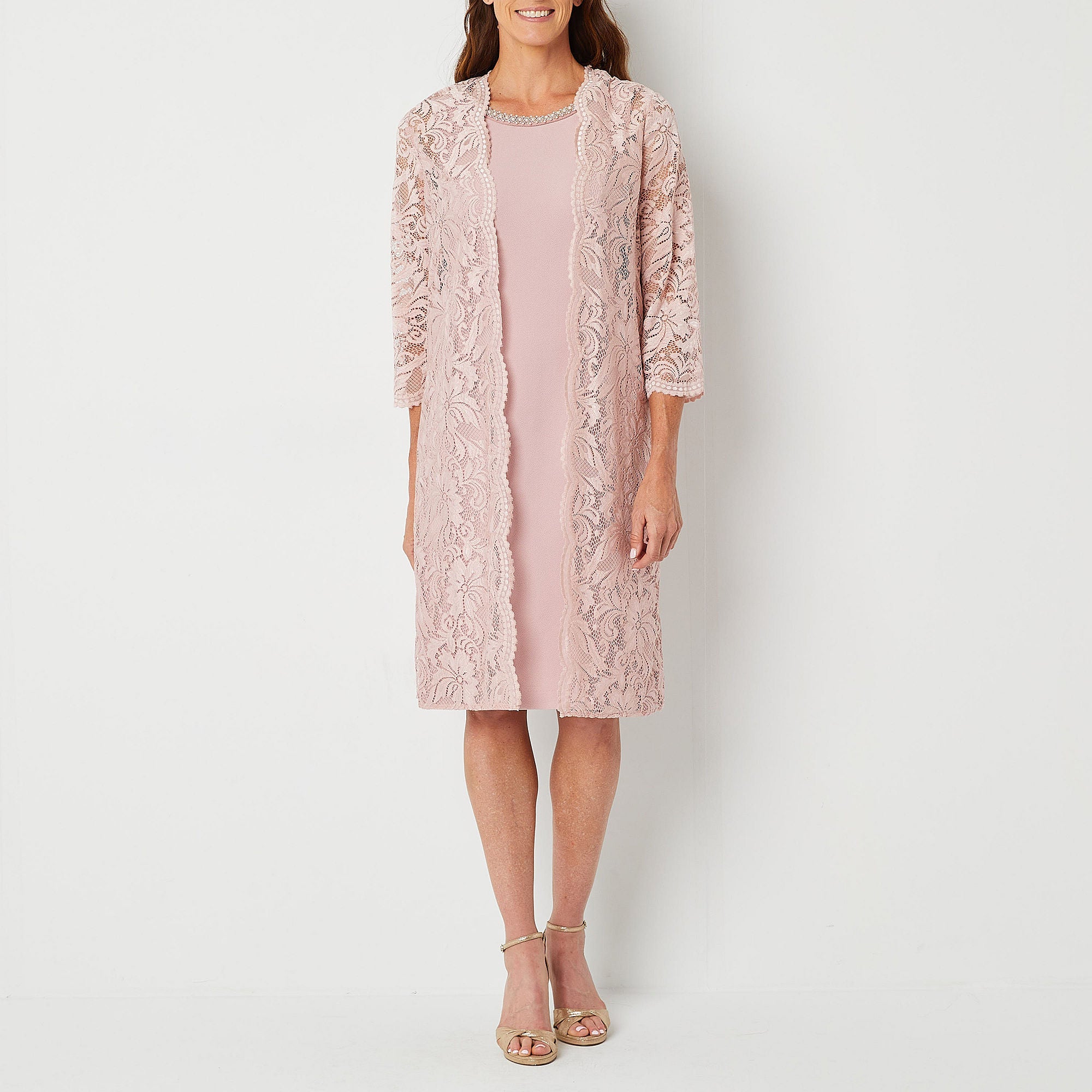 Maya Brooke Jacket Dress - DUSTY PINK 18