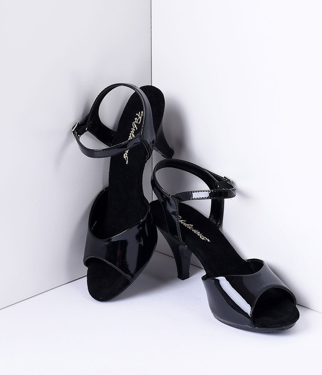 Black Patent Leather Belle Sandal Pump