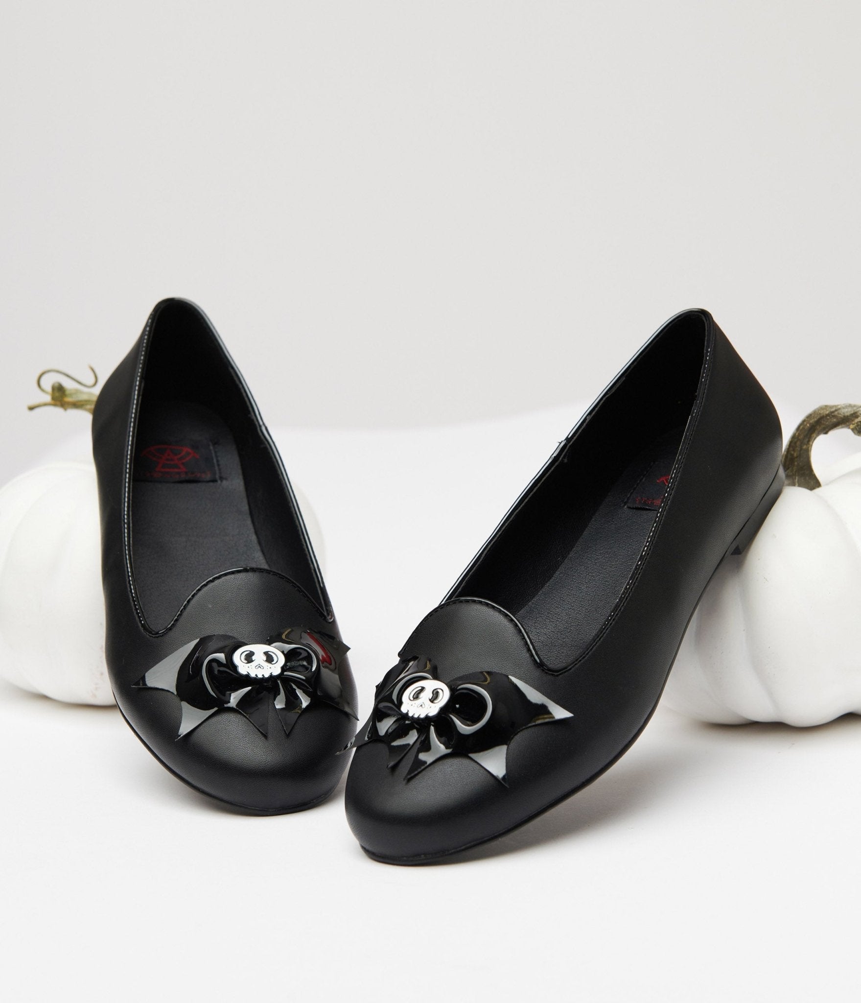 Black Bat & Skull Lydia Flats