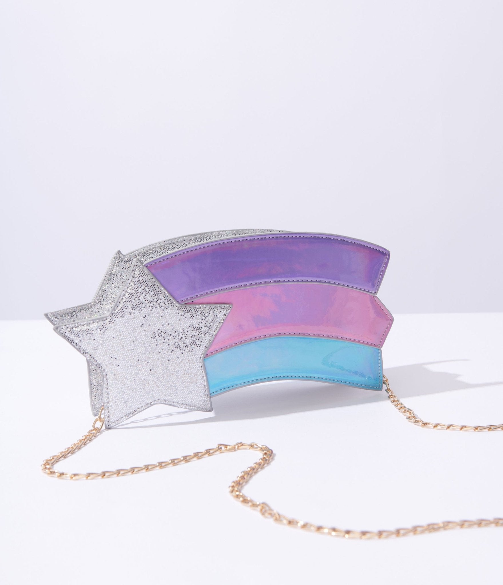 Metallic Rainbow & Silver Shooting Star Bag