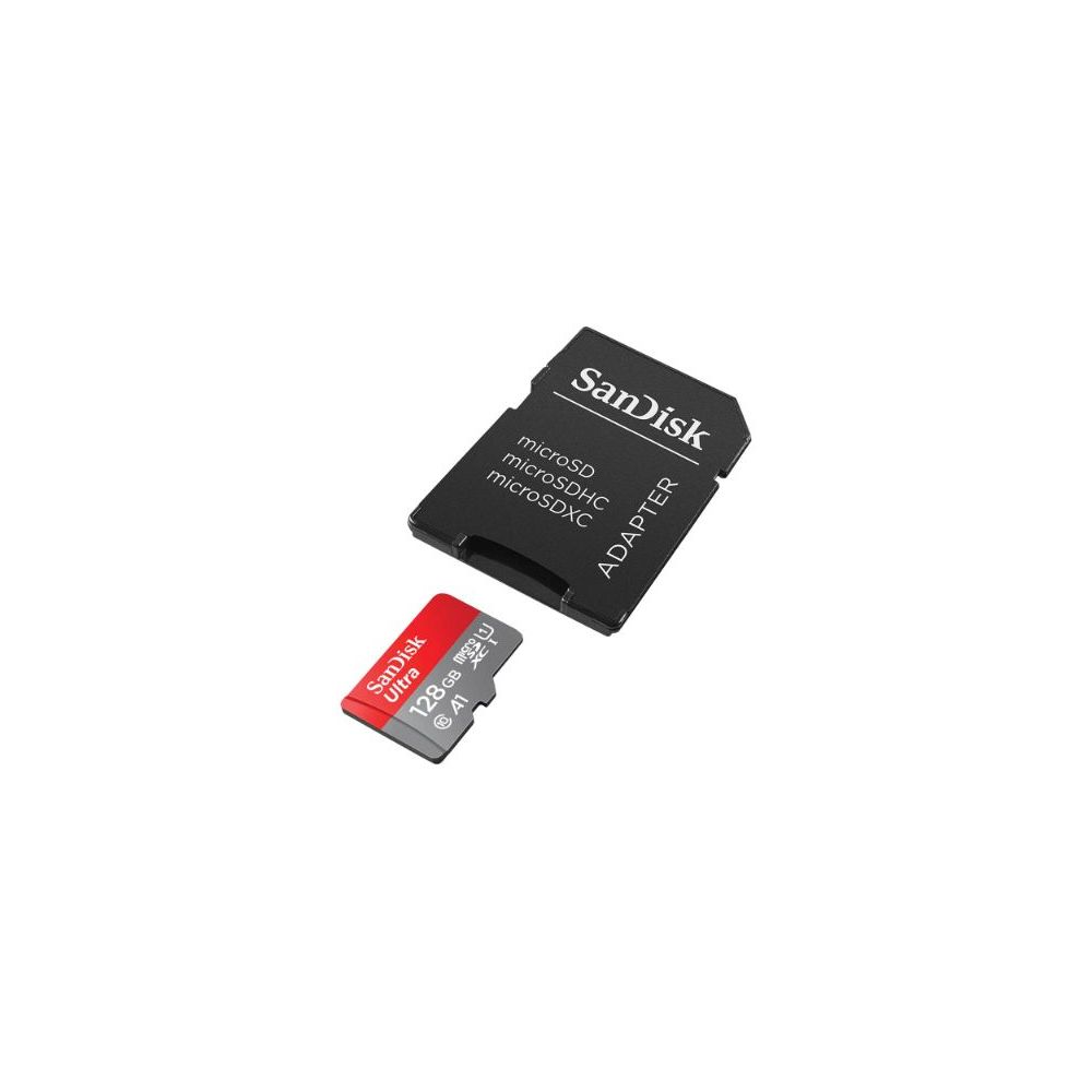 SanDisk SDSQUA4128GAULM Ultra microSDXC 128GB UHS-1 Memory Card with Adapter - 120MB/s, C10, U1, Full HD, A1, Micro SD Card