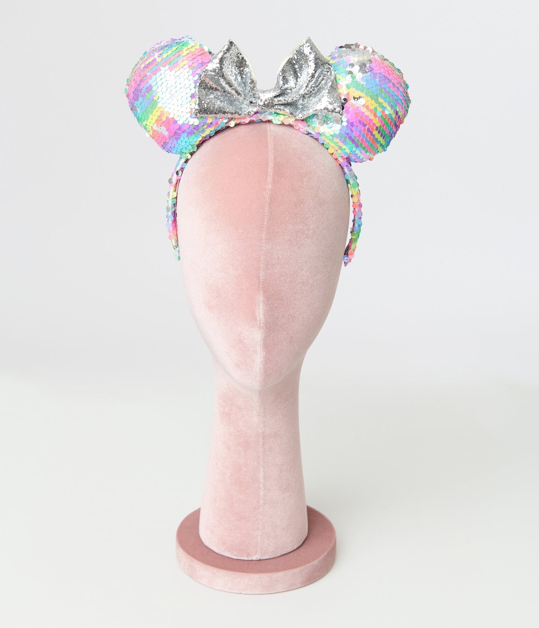 Minnie Mouse Pastel Rainbow Sequin Plush Headband