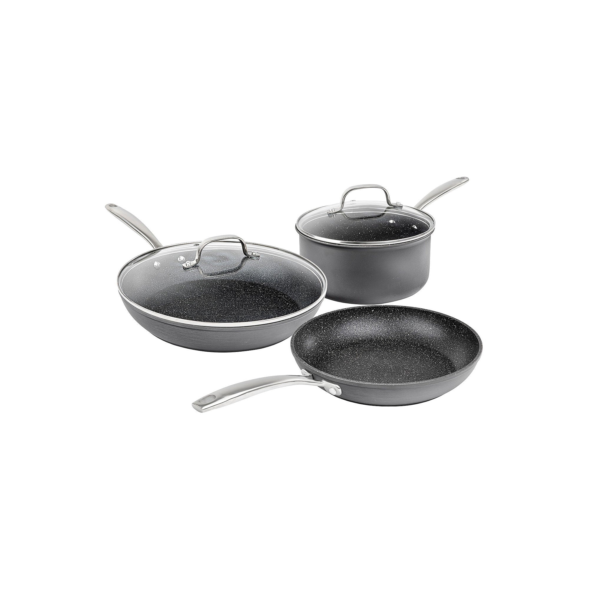 Granitestone Pro Hard Anodized 5-Pc. Nonstick Cookware Set - BLACK ONE SIZE