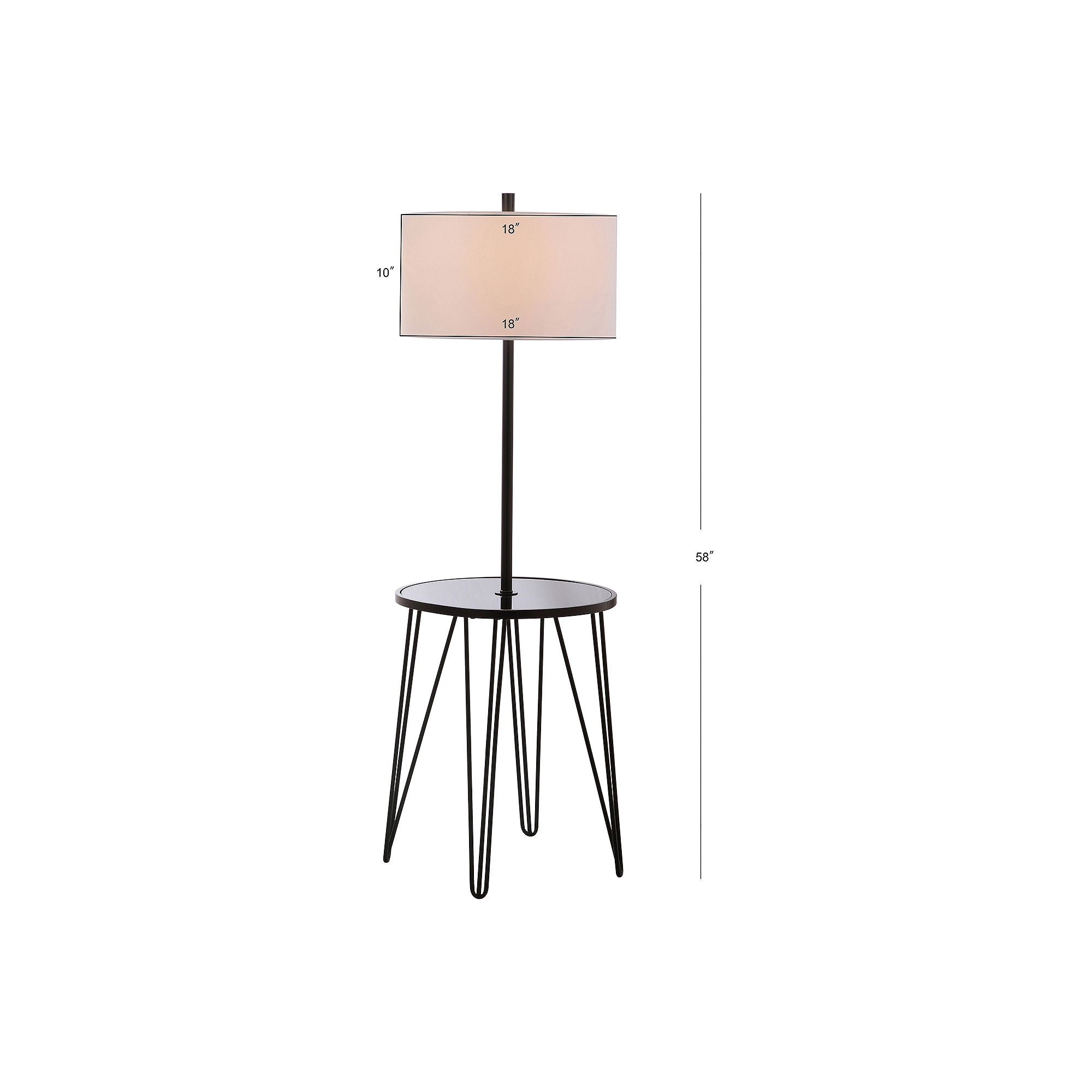 Safavieh Ciro 58 In High Floor Lamp Side Table - BLACK ONE SIZE