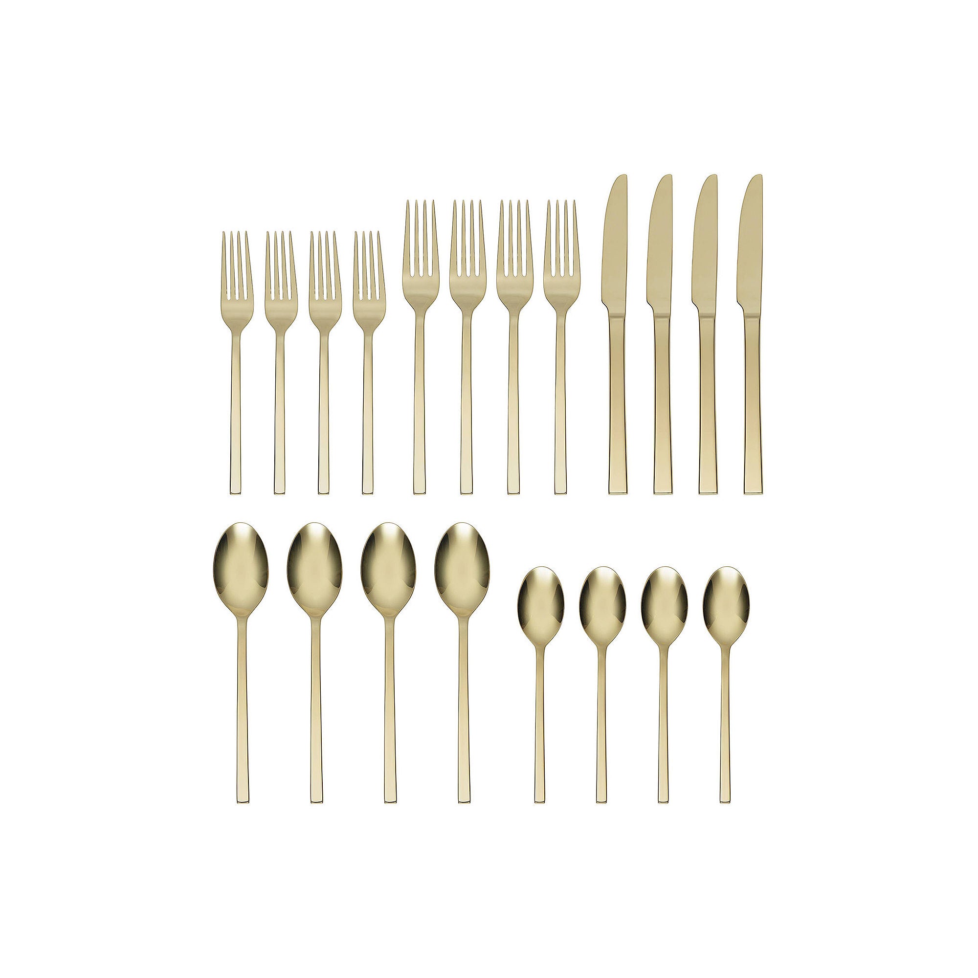 Oneida Allay Champagne 20-Pc. Flatware Set - METALLIC ONE SIZE